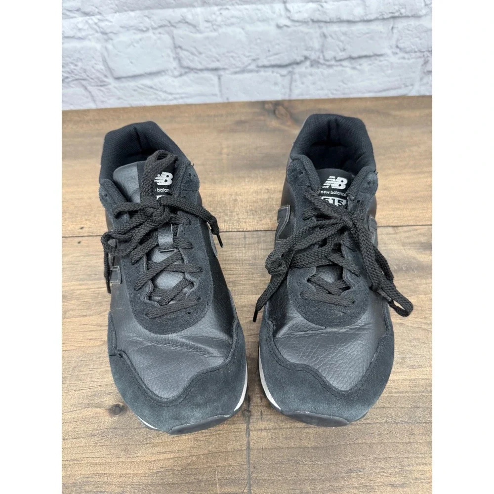 New Balance 515 Sneakers Womens 8.5 Black Leather Suede Retro Casual Shoes